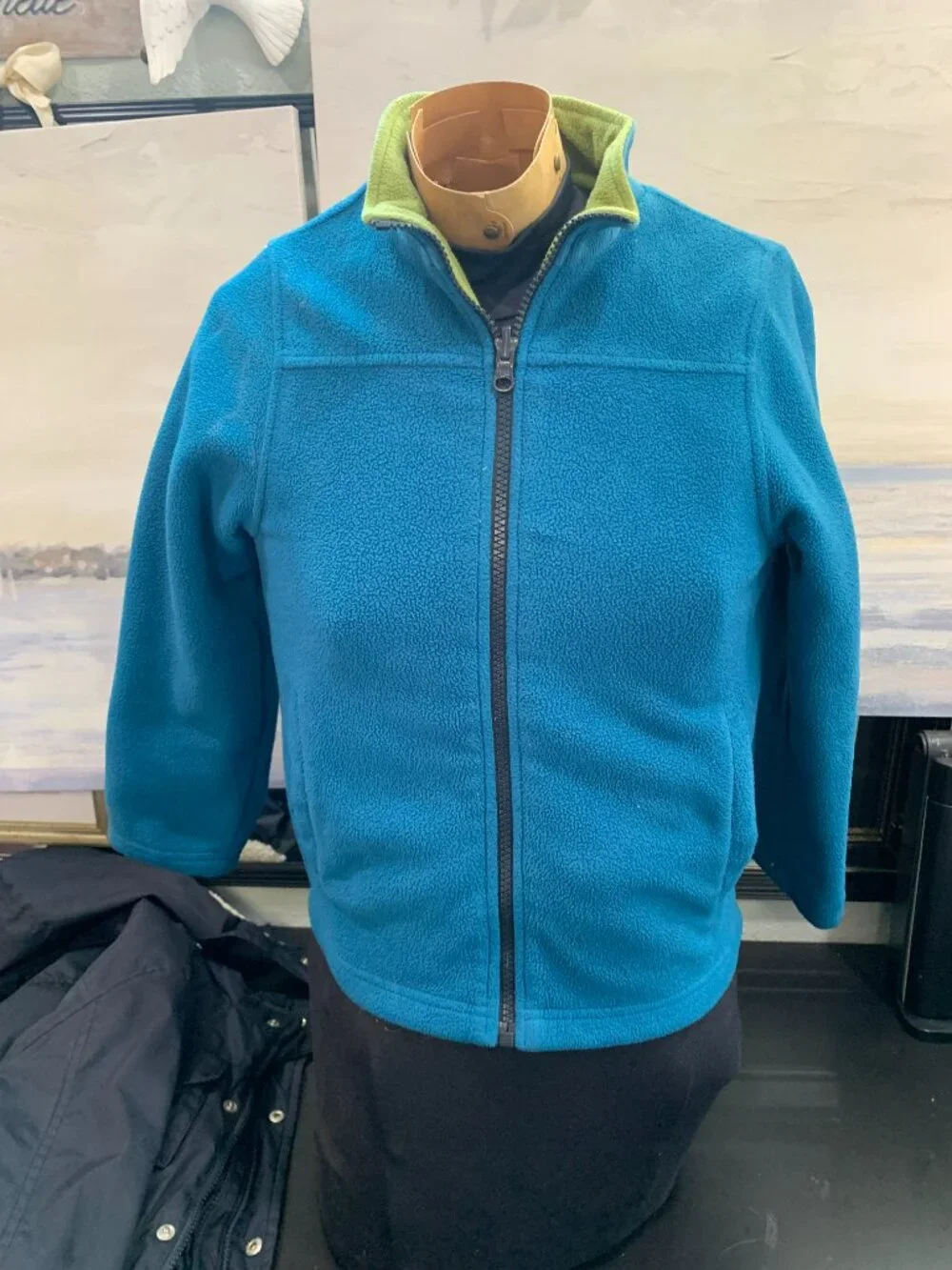 Gymboree coat with separate fleece liner and detachable hood sz S 5-6 navy